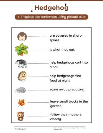 Complete Sentence  Hedgehog