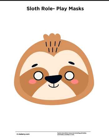 Sloth Role- Play Masks