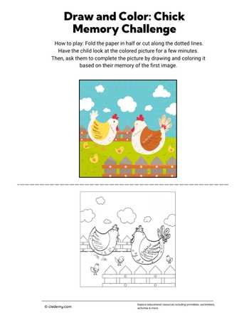 Draw and Color: Chick Memory Challenge