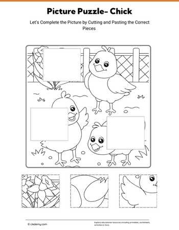Cut & Paste Picture Puzzle- Chick