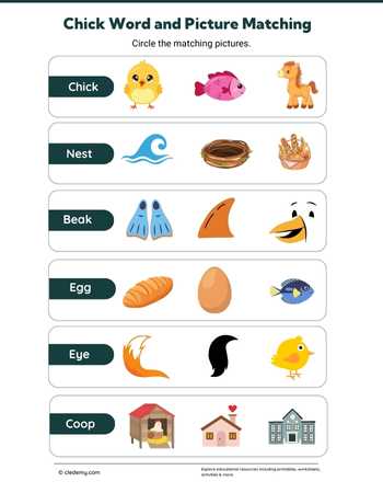 Chick Word and Picture Matching