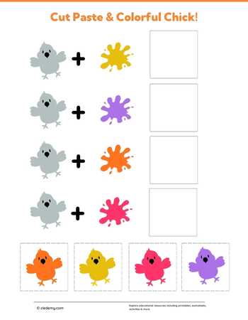 Cut Paste & Colorful Chick