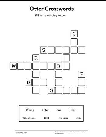 Otter Mini Crosswords Puzzle