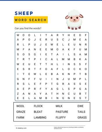Sheep Word Search