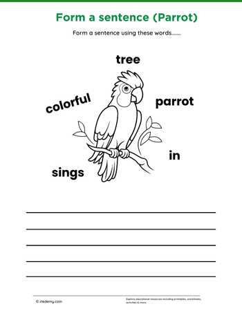 Form a sentence (Parrot)