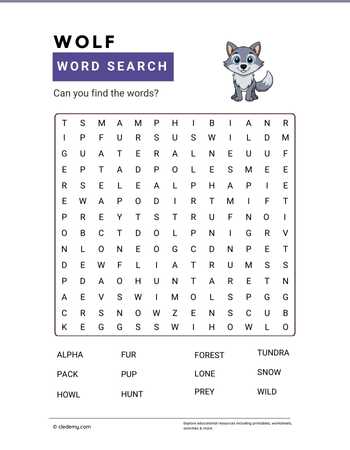 Wolf Word Search