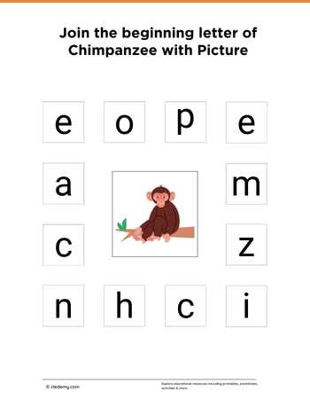 Join the Beginning Letter of Chimpanzee with Picture