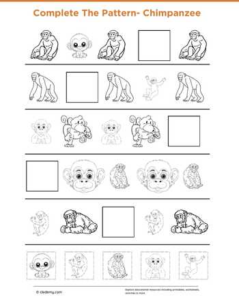 Complete The Pattern Chimpanzee