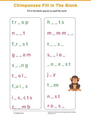 Chimpanzee Fill in The Blank