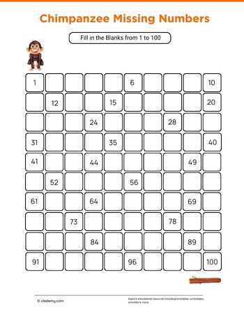 Chimpanzee Missing Numbers