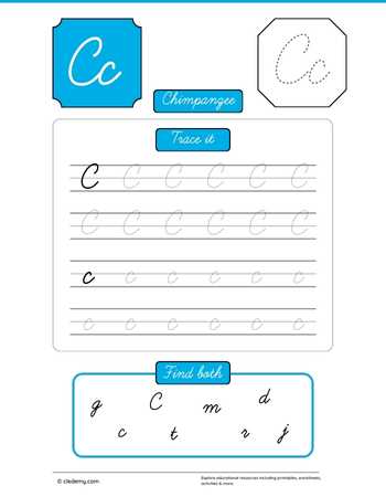 Cursive Letter C for Chimpanzee