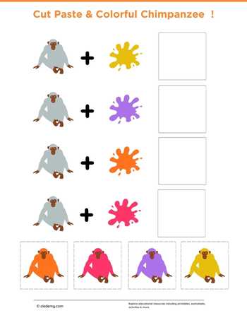 Cut Paste and Colorful Chimpanzee