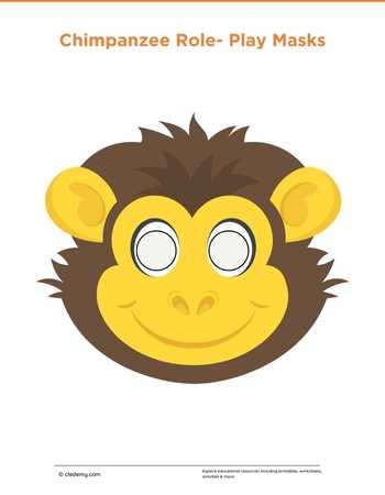 Chimpanzee Role Play Masks