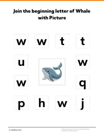 Join the Letter Matching with Whale