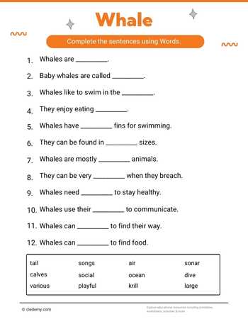Complete Sentence Whale