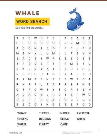 Whale Word Search