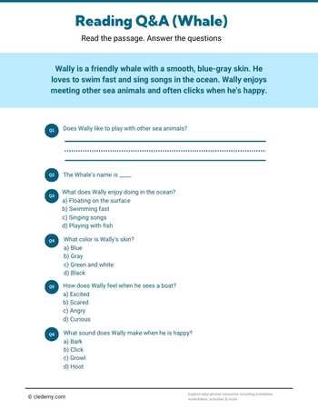 Read and Answer- Whale