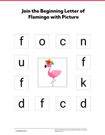 Join the Beginning Letter of Flamingo with Picture