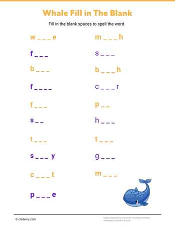 Whale Fill in The Blank