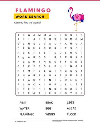 Flamingo Word Search