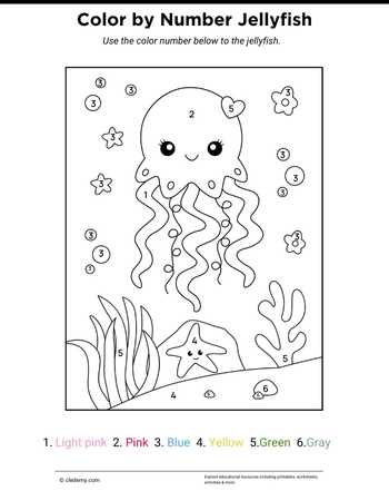 Color by Number Jellyfish