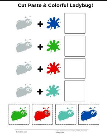 Cut Paste and Colorful Ladybug