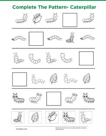 Complete The Pattern Caterpillar