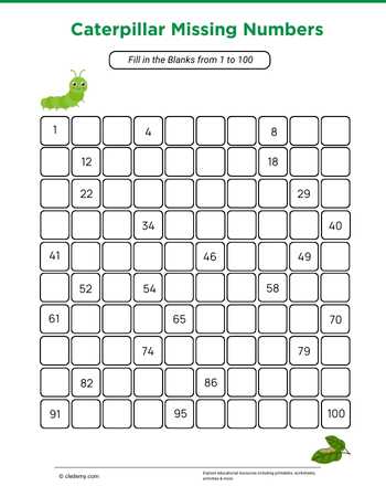 Caterpillar Missing Numbers