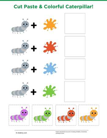 Cut Paste and Colorful Caterpillar