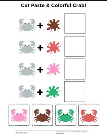 Cut Paste & Colorful Crab