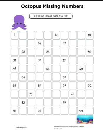 Octopus Missing Numbers