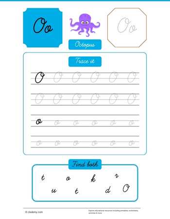 Cursive Letter O for Octopus