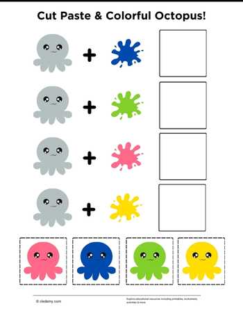 Cut Paste and Colorful Octopus
