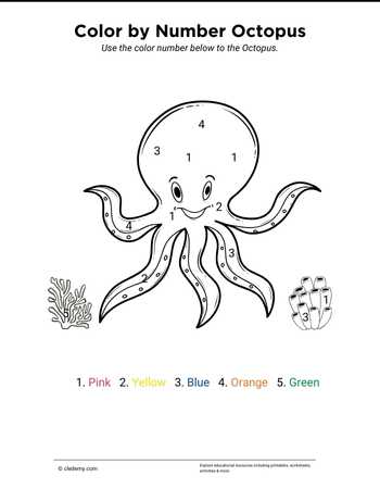 Color by Number Octopus
