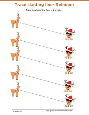 Trace Slanting Line- Reindeer