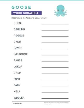 Goose Word Scramble