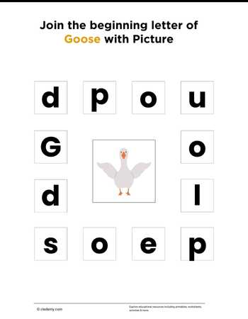 Join the Beginning Letter of Goose with Picture