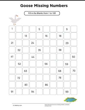Goose Missing Numbers