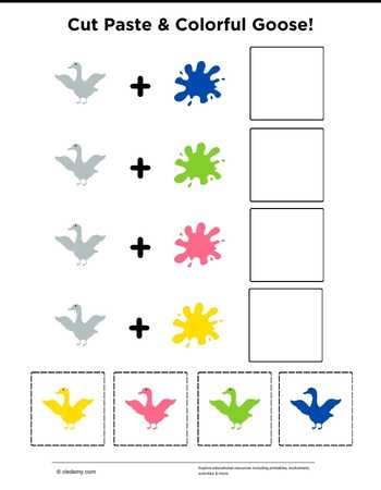 Cut Paste and Colorful Goose