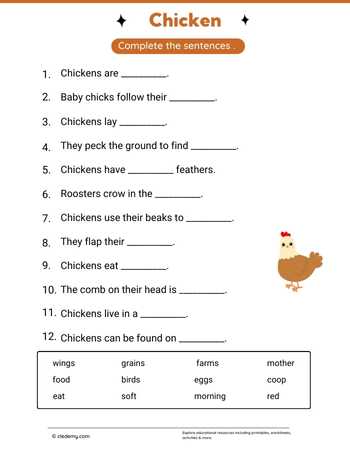Complete Sentence Chicken
