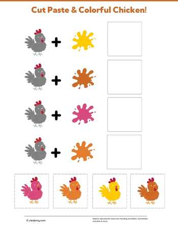 Cut Paste and Colorful Chicken