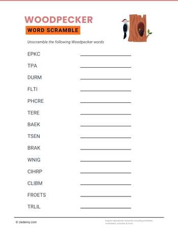Woodpecker Word Scramble