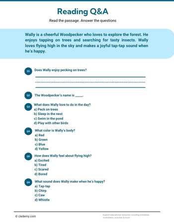 Read and Answer- Woodpecker