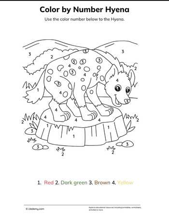 Color by Number Hyena