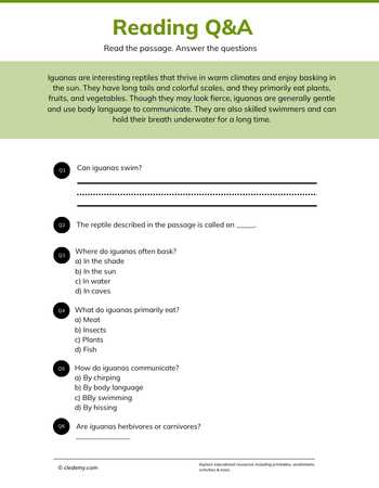 Read and Answer- Iguana