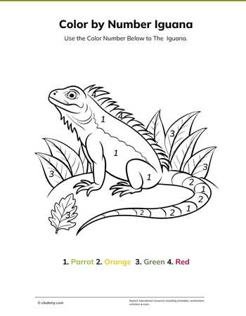 Color by Number Iguana