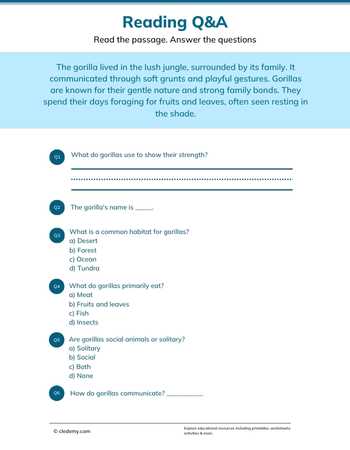 Read and Answer- Gorilla