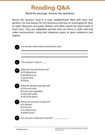 Read and Answer- Raccoon