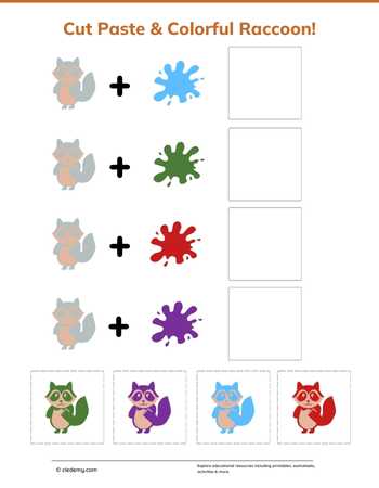 Cut Paste & Colorful Raccoon