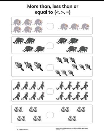 More Than, Less than Or Equal To Raccoon